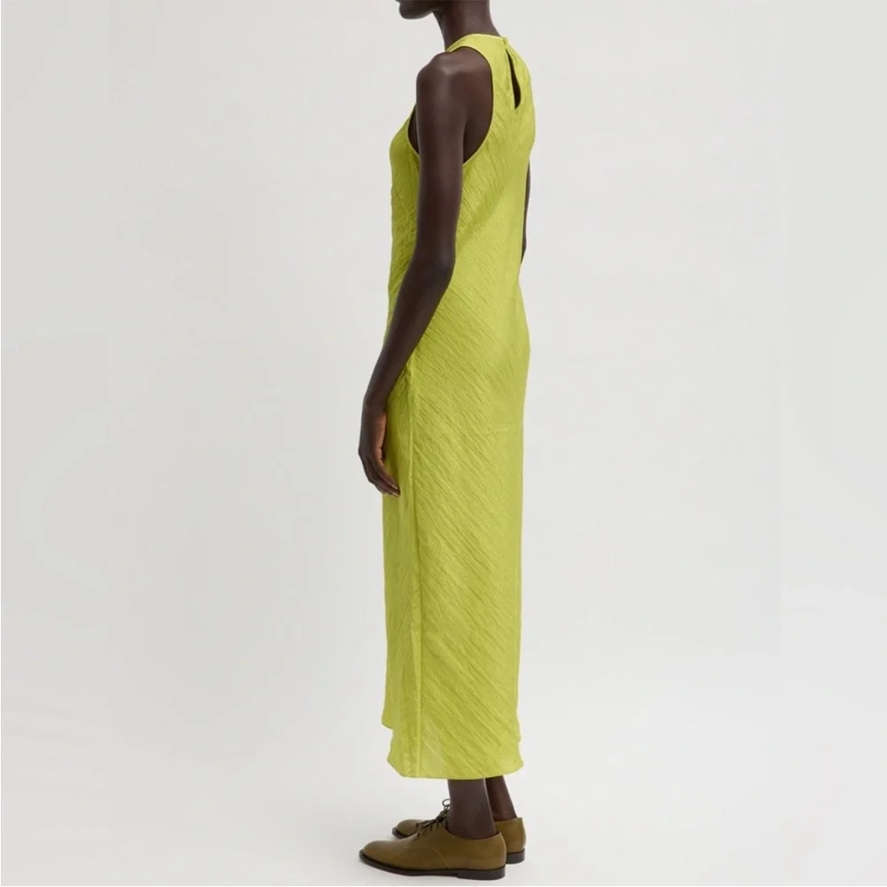 Tibi NWOT The Crinkle Slip Midi Bias Dress - Yellow - Picture 2 of 5